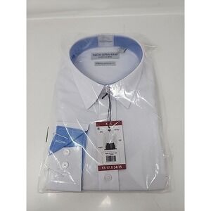Nick Graham Men's Performance Cotton Dress Shirt, White Size Xl-L See Tag